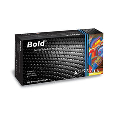 BOLD Nitrile Gloves Black, Non Latex, 5.5mm Thickness