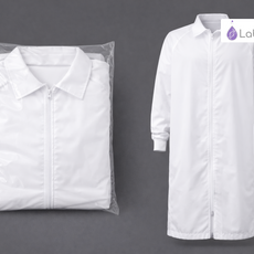 LabClean MP Frock, NO pockets, Nylon Zipper Front, Standard Collar, Knit Cuff (Bulk Packaging) - L