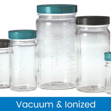 Qorpak Graduated Medium Round Bottle Beakers, Vacuum & Ionized 48/Case - GLC-07994